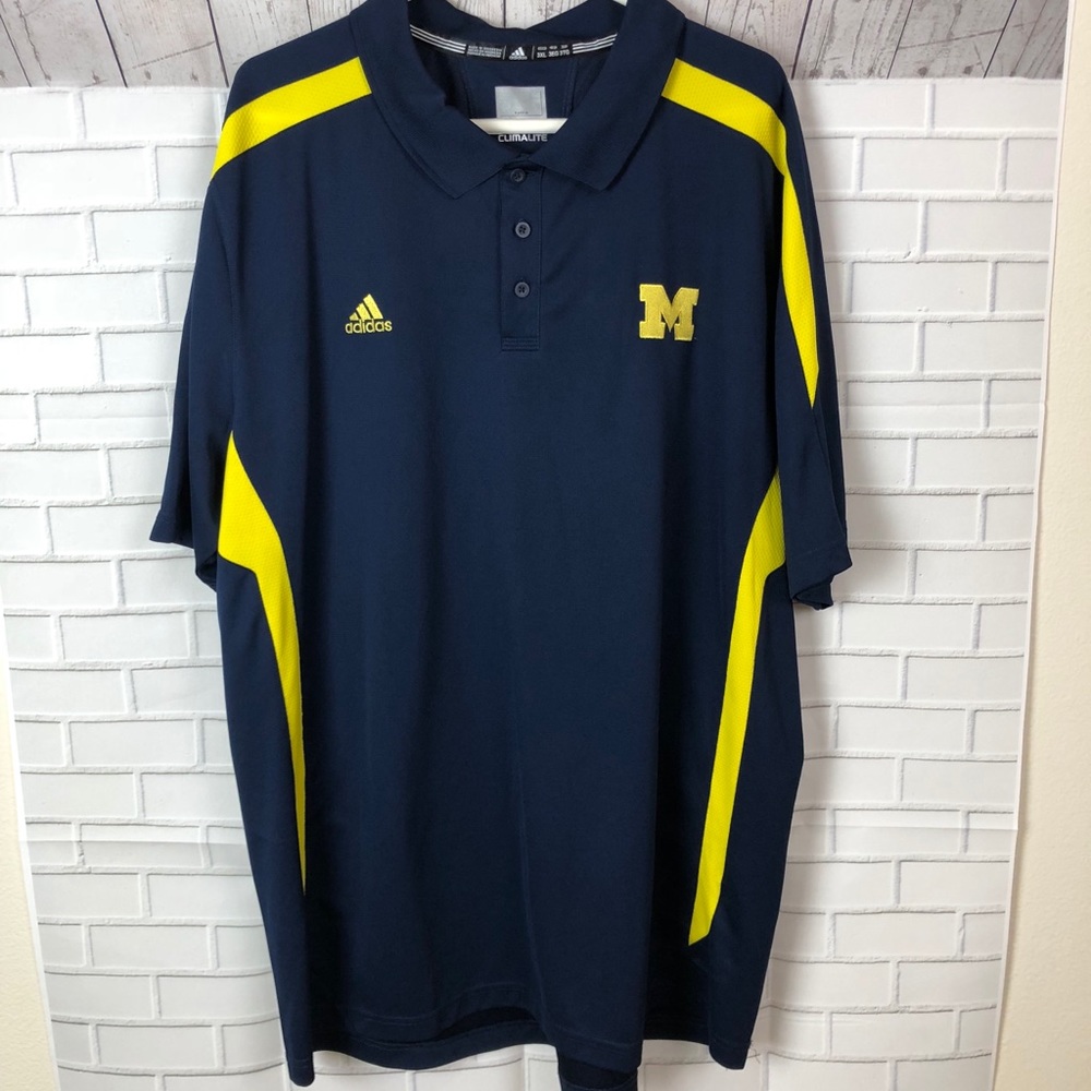 Adidas University Of Michigan Polo Golf Shirt 3XL